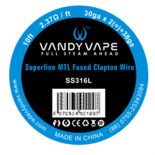 Picture of Vandy Vape SS316L Superfine Mtl Fused Clapton Wire 30GAx2=+38GA