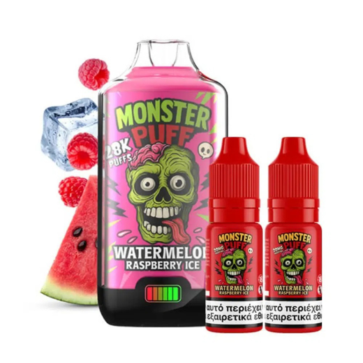 Εικόνα της Monster Puff Watermelon Raspberry Ice 2ml+10ml 28K Disposable Kit 20mg