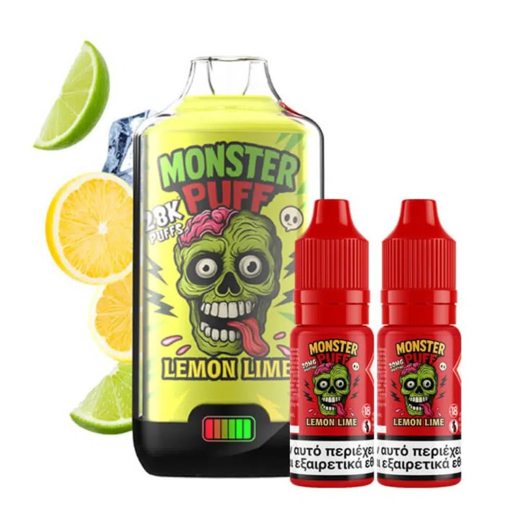 Εικόνα της Monster Puff Lemon Lime 2ml+10ml 28K Disposable Kit 20mg