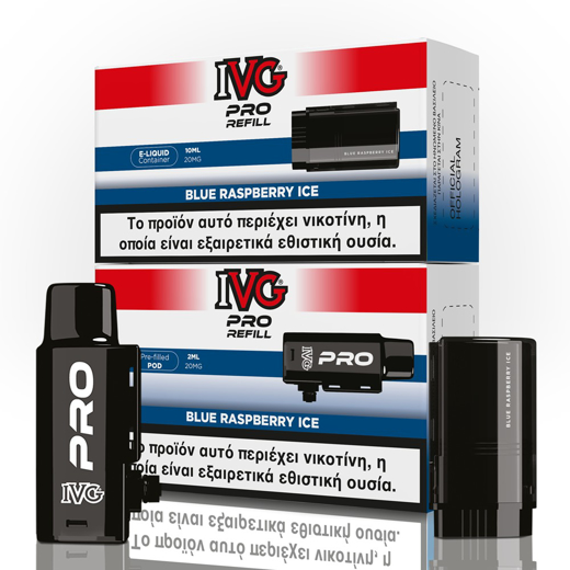 Εικόνα της IVG Pro Refill Blue Raspberry Ice 2ml+10ml 10000 Puffs Prefilled Pod 20mg