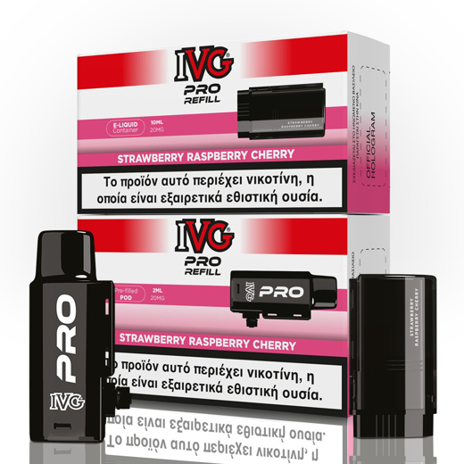 Εικόνα της IVG Pro Refill Strawberry Raspberry Cherry 2ml+10ml 10000 Puffs Prefilled Pod 20mg