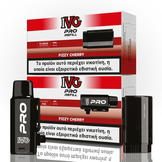 Εικόνα της IVG Pro Refill Fizzy Cherry 2ml+10ml 10000 Puffs Prefilled Pod 20mg