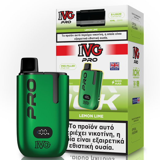 Εικόνα της IVG Pro Kit Lemon Lime 2ml+10ml 10000 Puffs Disposable Kit 20mg