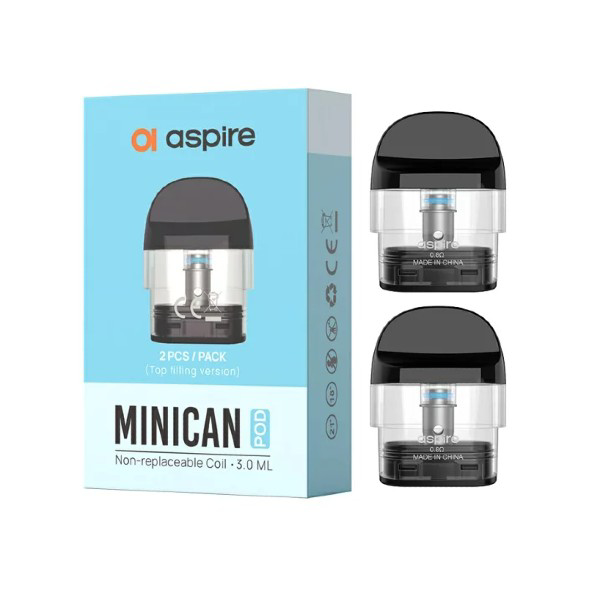 Picture of Aspire Minican Top Fill Pod 0.8ohm 3ml (PACK OF 2)