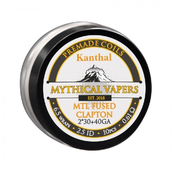 Picture of Mythical Vapers Prebuilt Coils Kanthal A1 MTL Fused Clapton 0.61ohm 10pcs